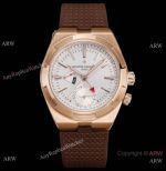 Luxury Replica Vacheron Constantin Overseas Dual Time Men Watch White-Brown